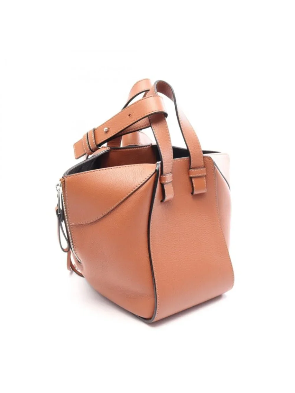 Loewe Handbag Hammock Bag Compact 2-Way Brown Leather
